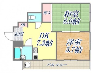 サンパレス21門戸の物件間取画像